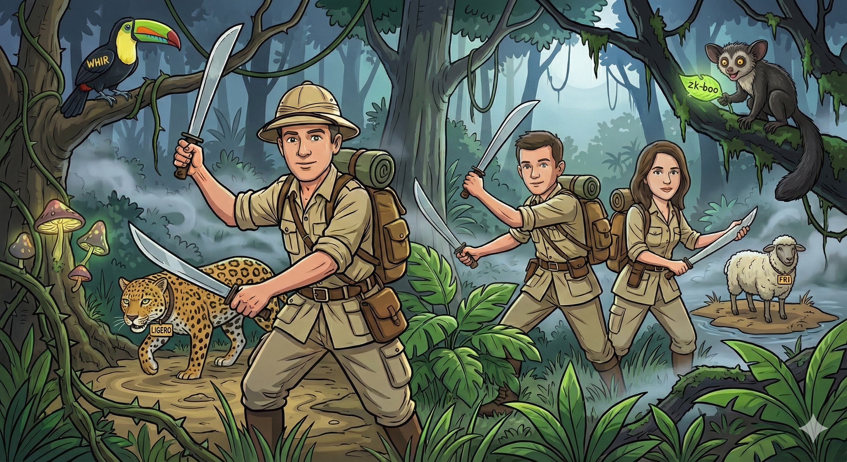 A humorous depiction of the first ZKP efforts